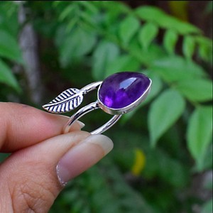 Purple Amethyst <b>Ring</b> 925 Sterling Silver Jewelry Natural Amethyst <b>Statement</b> <b>Ring</b> - Product Image 3