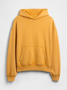Sudadera con Capucha Personalizada de Algodón para Hombre, Color Amarillo Mostaza, Estilo Urbano, Talla Grande, Fabricante OEM, Fábrica de Sialkot - Product Image 5