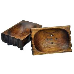 Natural Solid Wood Soap Dish Holder Rectangular Draining Bar Soap Saver Tray Countertop Bathroom Storage Plate - Product Image 6