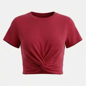 Camiseta Corta Premium para Mujer, Corte Regular, Color Personalizado, Manga Corta Informal, Ropa Básica de Moda - Product Image 1
