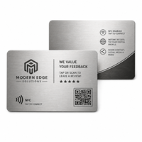 Carte NFC personnalisée en métal avec logo, code QR, carte de visite en acier inoxydable, vente en gros OEM