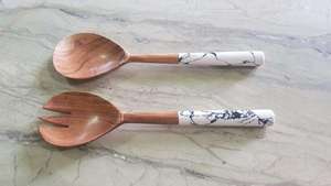 Colador de alimentos multiusos de madera con mango giratorio, cesta de drenaje, lavador de frutas, secador rápido de verduras y lechuga, herramienta giratoria para ensaladas - Product Image 3