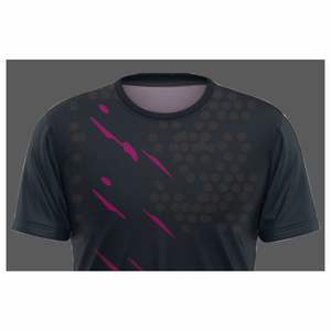 เสื้อยืดกีฬาถักนิตติ้งโพลีเอสเตอร์ 100% แบบกำหนดเอง ระบายอากาศได้ดี แห้งเร็ว เป็นมิตรกับสิ่งแวดล้อม คอเสื้อแบบผู้ชาย แฟชั่นฟุตบอล ผู้ผลิต OEM ODM - Product Image 2