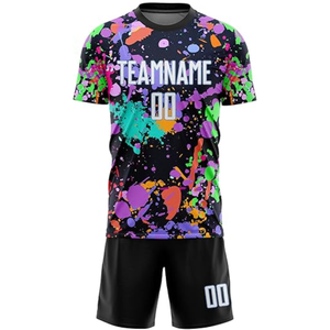 Uniforme de fútbol de EE. UU. y Europa, tela suave, impresión por sublimación, diseño nítido del patrocinador, camiseta de fútbol con pantalones cortos. - Product Image 2