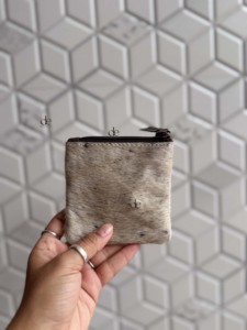 Hair on Hide Cowhide <b>Fur</b> Leather Coin Purse Hand Tooled Leather Stylish Clutch Wallet Purse Western Style Leather Clutch - Product Image 3