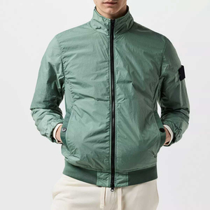 Nouvelle arrivée : veste bomber verte pour homme, col montant, fermeture éclair, vêtement d'extérieur décontracté, matière polyester, pour l'hiver - Product Image 6