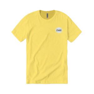 T-shirt Homme CVC Gris chiné uni de haute qualité, coupe classique, étiquette personnalisée au col, toucher doux, style vintage, pour impression écologique - Product Image 3