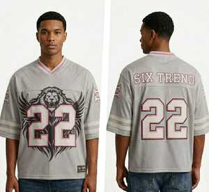 เสื้อเจอร์ซีย์สตรีทแวร์ตาข่ายขนาดใหญ่พิเศษ สไตล์อเมริกันฟุตบอล วินเทจ ระบายอากาศได้ดี สำหรับผู้ชาย รับผลิตเสื้อผ้าแบรนด์ส่วนตัว - Product Image 4