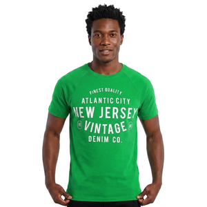 T-shirt blanc à manches courtes pour homme avec imprimé Atlantic City New Jersey Vintage Denim Co., coupe classique, col rond, jersey de coton - Product Image 4