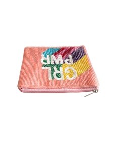Pochette à monnaie perlée faite main, design GRL PWR, sac à main tendance pour femme, style été, léger, cadeau tendance, vente en gros B2B - Product Image 2