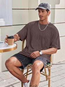 Camiseta Oversize de Moda para Hombre, Silueta Relajada, Tela de Algodón Suave, Manga Corta, Cuello Redondo, Ropa Casual de Calle para Uso Diario - Product Image 6