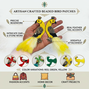 Descubre parches de pájaros bordados con cuentas y detalles vibrantes, ideales para prendas, manualidades, bolsos, accesorios y proyectos. - Product Image 6
