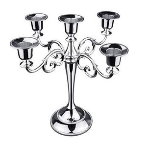 Support à bougie décoratif en métal avec finition plaquée pour la décoration d'intérieur, de mariage et de festivals - Product Image 1