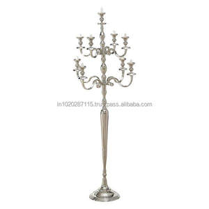 Chandelier élégant en métal pour décoration de table de mariage avec bougeoir vintage - Product Image 4