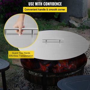 Coperchio Rotondo in Acciaio Inox per Braciere da 20 Pollici, Spessore 1,5 mm, con Applicazione Gas, Copertura Bruciatore 304 per Braciere da Patio - Product Image 5