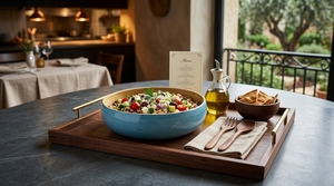 Ensemble de bols à salade en bambou écologiques et minimalistes, faits à la main, naturels, pour une cuisine contemporaine et une décoration de fête - Product Image 6