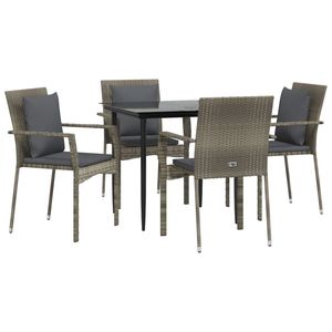 Ensemble de salle à manger de jardin noir et gris - Product Image 3