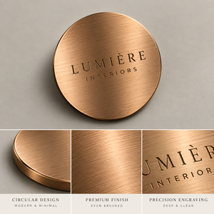 Furniture Metal Logo <b>Plate</b> Custom Metal Nameplate Embossed Brand Label OEM for Premium Furniture - Product Image 3