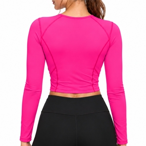 Camiseta de Yoga de Manga Larga para Mujer, Corte Ajustado, Flexible, Cómoda, Estilo Moderno para Entrenamiento, Ligera - Product Image 2