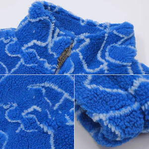 Chaqueta de Forro Polar con Cierre para Hombre, con Patrón Bordado Abstracto, Prenda Exterior Cálida de Sherpa con Cuello Alto y Estilo Urbano - Product Image 2