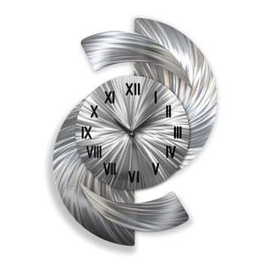 Reloj de pared de metal plateado de primera calidad para decoración de pared, transforma el reloj en un centro de atención decorativo, procedente de la India. - Product Image 1