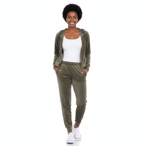 Conjunto de Dos Piezas F5933 de Invierno, Sudadera Corta con Cierre y Pantalones Deportivos Antibacterianos, Diseño Personalizado, Ropa Deportiva Urbana para Mujer - Product Image 6