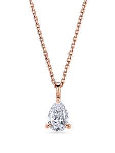 Collier pendentif solitaire en forme de poire, diamant de laboratoire de 1 carat, en or jaune, blanc, rose 9K, 18K et platine - Product Image 3