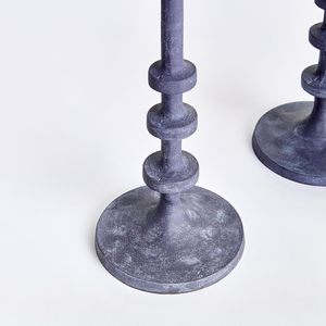 Premium casted aluminium candle stand set Grey <b>black</b> cast Aluminium & cast Iron Candle Holders ideal for modern decor styling - Product Image 3