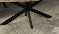 Mesa de comedor ovalada de madera maciza nórdica personalizada, más vendida, juego de mesa y sillas para restaurante, muebles de cocina