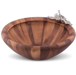 Bol de service en bois émaillé au design admirable, pour fruits et salades, de forme ronde, pour la cuisine et la table, vaisselle de service - Product Image 3