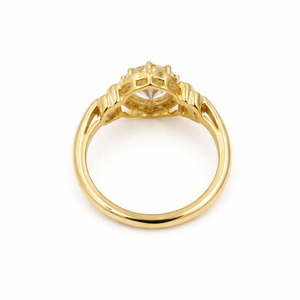 Bague Minimaliste de Créateur Ishime Jewels en Argent Sterling 925 avec Aigue-marine Jaune Taille Coussin Sertie à Griffes, Inspirée de l'Art Indien, Dorée - Product Image 5
