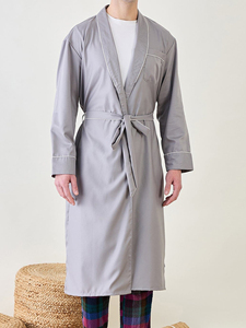 Breathable Lightweight Velour Soft Comfortable Absorbent Luxury <b>Men</b> <b>Bathrobe</b> Customizable Bulk Quantity Plus Size 100% Cotton - Product Image 2