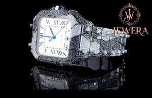 Reloj Mossinate Clásico de Acero Inoxidable con Diamantes, Movimiento de Cuarzo de Lujo para Hombre y Mujer, para Regalos de Cumpleaños y Ocasiones Especiales - Product Image 2