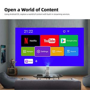 Projecteur Android A005 Pro 4K natif 1080P à courte focale pour Home Cinéma, Smart TV sans fil, haut-parleur 20W, projecteur vidéo 360 degrés - Product Image 2