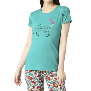 เสื้อยืดคอกลมแขนสั้นสีตามสั่งสำหรับผู้หญิง พร้อมลายพิมพ์ตามสั่ง สวมใส่สบายๆ ทรงปกติ สำหรับฤดูใบไม้ผลิและฤดูร้อน - Product Image 4