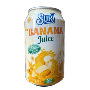 น้ำกล้วยสุริ 330 มล. กระป๋อง เครื่องดื่มผลไม้ธรรมชาติ 100%  ผ่านการกรอง เก็บรักษาที่อุณหภูมิปกติ (ELLY-WA +84 82 95 26 179) - Product Image 1