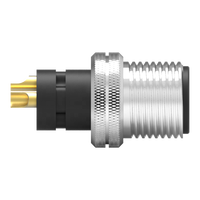 Connecteur rond mâle/femelle moulé avec câble, code T, IP67, étanche, 63V 12A, usage industriel