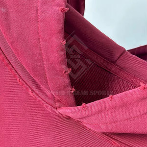 Sweat-shirts à capuche décontractés pour hommes, coupe ample, sur mesure, unis, effet vieilli, respirants, en molleton écologique et mélange de coton - Product Image 6