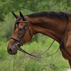 Bridon à mors avec tête anatomique et muserolle de saut rembourrée en cuir souple pour chevaux - Product Image 4
