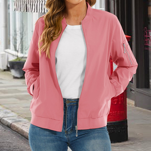 <b>Womens</b> Bomber <b>Jacket</b> Custom Logo and Color Options Classic Zip Up Outerwear <b>Lightweight</b> Layering Fashion Bomber <b>Jacket</b> for <b>Women</b> - Product Image 6