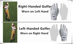 Genuine Leather Men Women Pull on Golf <b>Gloves</b> Custom Club Logo Soft Feel Breathable <b>Moisture</b> Wicking Waterproof Hand Grips - Product Image 5
