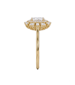 Wholesale Fine Ring 14K 18K Solid Gold Oval Cut Lab Grown Diamond Halo Floral Cluster Engagement Ring Double Halo <b>Bridal</b> Jewelry - Product Image 4