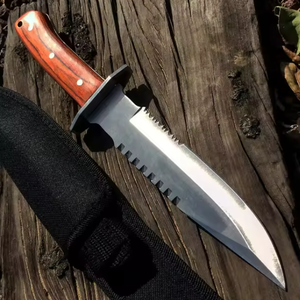 Couteau de chasse Bowie en acier Damas de qualité supérieure, personnalisable, vente en gros OEM/ODM, lame fixe à pointe tombante pour le camping, la pêche et la survie - Product Image 2