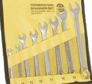 8PCS Combination Spanner Set with <b>Roll</b>-Up Pouch CR-V Metric Combination Wrench <b>Kit</b> for Mechanical & Auto Repair - Product Image 3