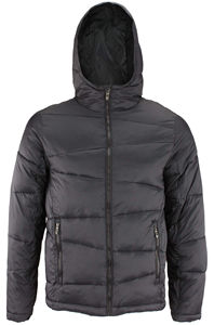 Chaqueta Acolchada para Hombre con Capucha, Color Personalizado, Ecológica, Transpirable, con Exterior de Seda, Elegante, Cómoda, Cálida y Resistente al Viento para Invierno, Venta al Por Mayor - Product Image 3