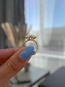 Anillo Toi Moi con diamantes cultivados en laboratorio, corte pera y princesa, para propuesta de matrimonio, regalo para amantes, con joyería de oro amarillo de 14k. - Product Image 6