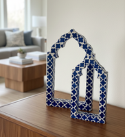 Hermosa Decoración de Puerta Árabe de Madera con Incrustaciones de Resina, Mini Arco Mihrab, Adorno Islámico para el Hogar, Hecho a Mano, Decoración de Alta Calidad