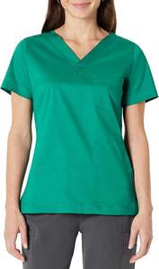 Conjuntos de Uniformes Médicos Unisex de Satén con Manga Corta, Blusa con Cierre de 1/4 en la Espalda y Pantalones Rectos para Enfermería - Product Image 4