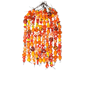 Cuentas Sueltas de Vidrio Lampwork Naranja |   Suministros de Manualidades para Hacer Joyería Hecha a Mano con Múltiples Formas |   Cadena de 8 pulgadas - Product Image 1