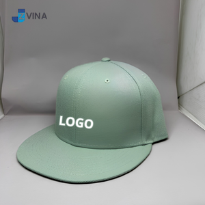 Custom Logo 6-Panel Snapback Cap Mint Green Cotton Unisex Casual <b>Hat</b> Front Panel Spring <b>Summer</b> - Product Image 1